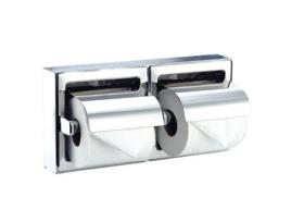 AI0320C Porta-rolos duplo com tampa Aço Brilhante MEDICLINICS