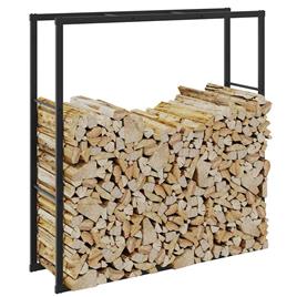 vidaXL Suporte para lenha 110x30x116 cm aço preto
