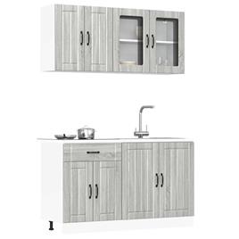 vidaXL 4 peças armário de cozinha conjunto Kalmar cinza sonoma