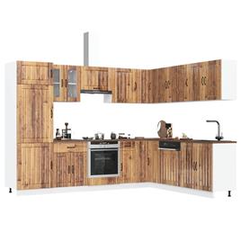 vidaXL 14 peças armário de cozinha conjunto Lucca madeira velha