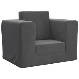 vidaXL Sofá-cama infantil pelúcia macia antracite