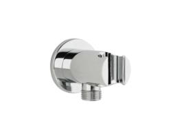Cotovelo de Saída de Água com Suporte Fixo para Parede Redonda de Chuveiro Cromado RAMON SOLER
