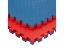Tatami Puzzle 20 Peças 20M² Piso Tatami para Ginásio Ideal Artes Marciais 1M X 1M X 4Cm Reversível Vermelho/Azul JOWY