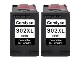 2 Cartuchos de Tinta Preta Compatíveis com Hp 302 Xl 302Xl Compatível com Deskjet 3639 3637 3630 2130 Envy 4527 4525 4522 4520 4521 COMIYEE