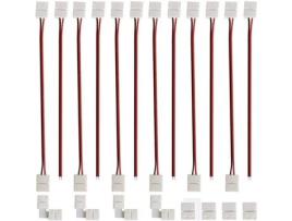 Conjunto de Conectores para Fita Led 2835L Sem Solda 2 Pinos 8Mm AURUM