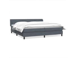 Cama box spring VIDAXL Cinzeto Veludo (180x210 cm)