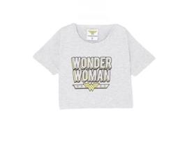 T-Shirt de Criança MULHER-MARAVILHA Algodão Cinzento (XS)
