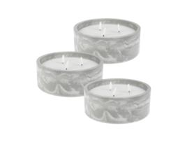 WELL HOME - Pacote de 3 velas LED redondas cinza mármore