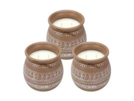 WELL HOME - Pacote de 3 velas aromáticas em recipiente de cimento