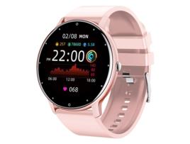 Relógio Conectado Táctil Ecrã Redondo Hd NORTH EDGE Bracelete em Silicone Rosa