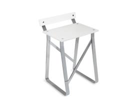BELTRAN 1909 STOOL Banco cromado com encosto assento superfície sólida Manhattan BELTRAN