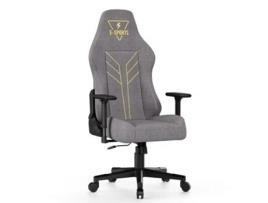 Cadeira Gaming RACINGREAT Modelo F (Até 130KG - Elevador a Gás Classe 3 - Linho - Espuma de alta resistência - Inclinação 90-155 graus - Cinzento)
