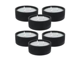 WELL HOME - Pacote de 6 velas LED redondas pretas