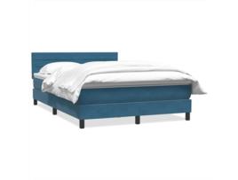 Cama box spring VIDAXL Azul Veludo (160x210 cm)