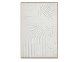 Quadro Texturizado em Relevo - Costa - 60x90cm - Quadros com Moldura Cor de Madeira Incluída DEKOARTE