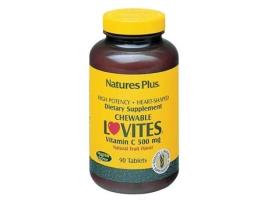 Suplemento de vitamina C Lovites 500 mg - 90 comprimidos mastigáveis NATURESPLUS