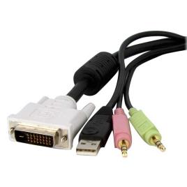 Startech Dvi-d Dual Link Usb 4 In 1 Kvm Switch Communter 1.8 M One Size Black / White