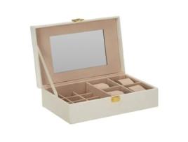 WELL HOME - Guarda-joias com espelho Branco 25x16x7cm