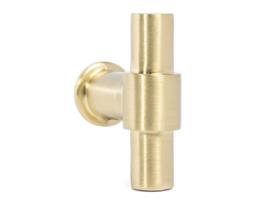 Cabo Zamak ''T'' 50mm acabamento preto fosco acabamento em latão e níquel JANDEL