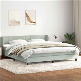 vidaXL Cama com molas/colchões 200x220 cm veludo cinzento-claro