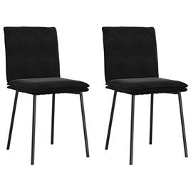 vidaXL Cadeiras de jantar 2 pcs veludo preto