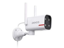 Câmara de Segurança Ip DEKCO Dc4L 2K Qhd Wifi a Cores Visão Noturna Alexa/Google Assistant Branco