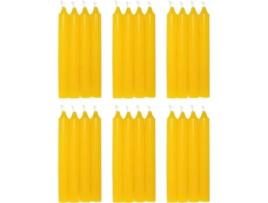 Vela de mesa amarela | Pack de 24 | Velas decorativas sem perfume | Velas para casa COM-FORT HOUSE
