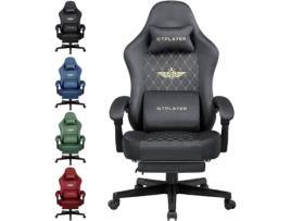 Cadeira Ergonómica para Jogos em Tecido Cadeira GTPLAYER para PC, Capacidade de Carga de 150 kg,Cinzento