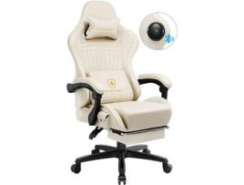 Cadeira para Jogos GTPLAYER, Cadeira para Jogos ErgonóMica, Cadeira de SecretáRia Com Apoio para Os PéS, Cadeira de EscritóRio Musical Marfim Branco