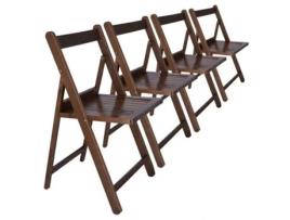 WELL HOME - Conjunto de 4 cadeiras de nogueira NORTE