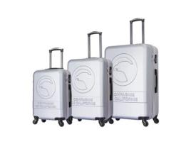 Conjunto de 3 Malas de Rodinhas Prateadas Cc-T243 Silver COMPAGNIE DE CALIFORNIE