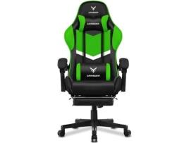 LUCKRACER Cadeira Gaming com apoio para os pés, Cadeira de Escritório Ergonômica com almofada lombar ajustável e travesseiro Verde