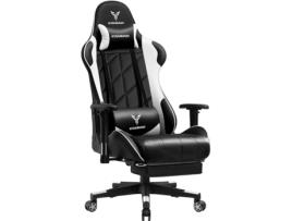 Cadeira para Jogos EXRACING, Cadeira para Jogadores de Corrida, Cadeira para Jogos ErgonóMica Com Encosto BiióNico, Preto e Branco