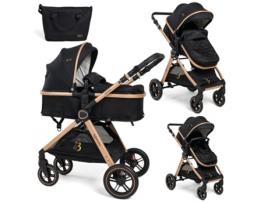 Carrinho Bebé 2 em 1 Convertível 0-22Kg Nicea Black BEBELISSIMO