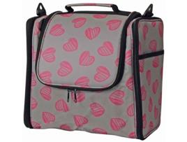 Bolsa KLEIBER para Fios e Acessórios de Tricô Corações Cinza/Rosa