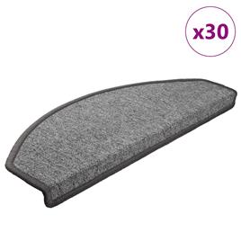 vidaXL Tapetes de escada 30 pcs 65x24x4 cm cinzento-escuro