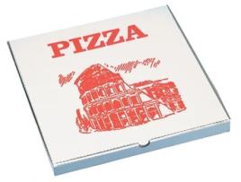 Caixa Quadrada para Pizza STARPAK 330 X 330 X 30 Mm Branco/Vermelho