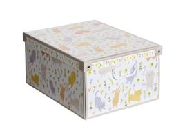Caixa de Armazenamento LAVATELLI Grande 39X50X24 Cm Cartão Reciclável Dobrável e Forte
