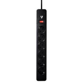 V7 6 Outlet Surge Protector Eu 1.8 M 1050j One Size Black