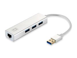 Levelone Adaptador usb 3.0 1xgigabit Rj45+ hub 3xusb