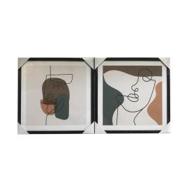 Pintura DKD Home Decor Abstrato (2 pcs) (40 x 3 x 40 cm)