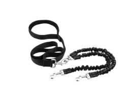 Trela Elástica Dupla Leeko para 2 Cães Anti-Emaranhado Nylon Reflexivo Anti-Choque para Caminhadas Caminhadas Caminhadas YONALA