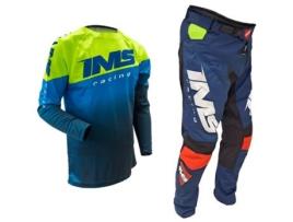 Conjunto Motocross IMS Army X Amarelo Neon Azul (YS-4)