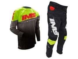 Conjunto Motocross IMS Army X Amarelo Neon Preto Vermelho (Y2XL-14)