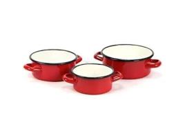 Panela Esmaltada KAUFGUT Machx 14/12/16 Branco Vermelho Todas As Fontes de Calor Exceto Indução