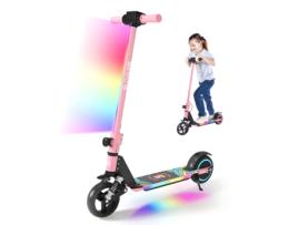 Trotinete Elétrica para Crianças ELSCOOT S5 Rosa(Velocidade Máx 14 km/h- Carga 70 kg- Autonomia 8km- Dobrável- LCD Ecrã- Amortecimento Função)