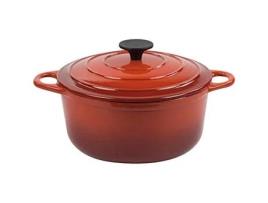 Caçarola em Ferro Fundido Esmaltado ILSA Normandia 26 Cm Tampa Indução e Forno