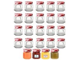 24 Frascos Pequenos de Vidro Hexagonais com Tampa Hermética de 45 Ml Potezinhos para Mel Geleia Frascos Pequenos MUNDOTARROS