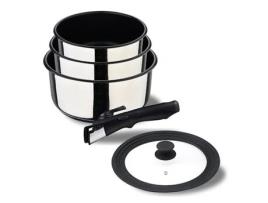 Conjunto de Tachos BERGNER Click & Cook (Aço inoxidável - 2,2 L)