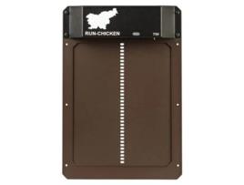 Porta T50 Da RUN-CHICKEN Castanha: Sistema Automático de Abertura de Portas de Galinheiros com Temporizador